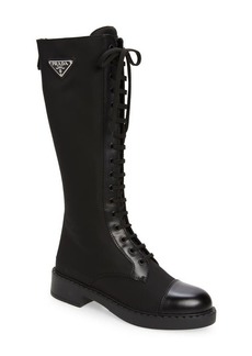 Prada Chocolate Lace-Up Boot in Nero at Nordstrom
