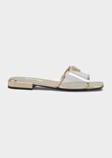 Prada Ciabatte Clear Flat Sandals