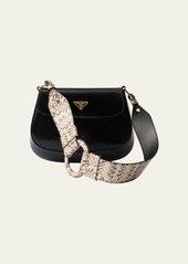 Prada Cleo Flap Snakeskin Leather Shoulder Bag