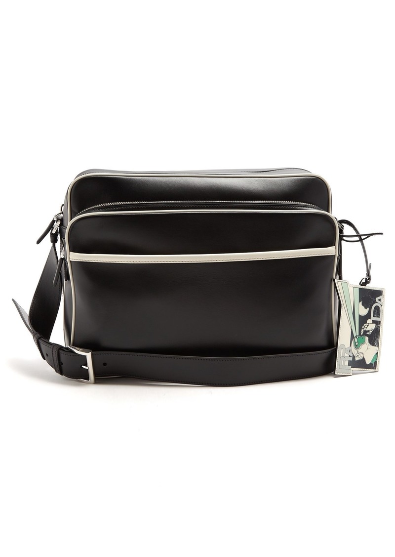 Prada Prada Contrast-piping leather messenger bag | Bags