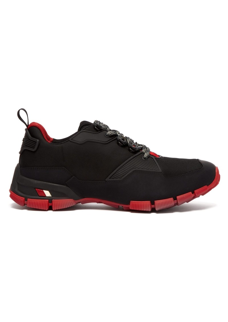 Prada Prada Cross-section leather and mesh trainers | Shoes