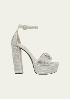 Prada Crystal Ankle-Strap Platform Sandals