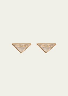 Prada Crystal Logo Symbole Stud Earrings