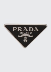 Prada Enamel Triangle Logo Clip Earring  Left