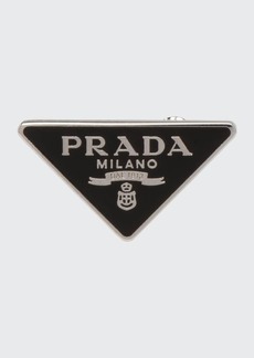 Prada Enamel Triangle Logo Clip Earring  Right