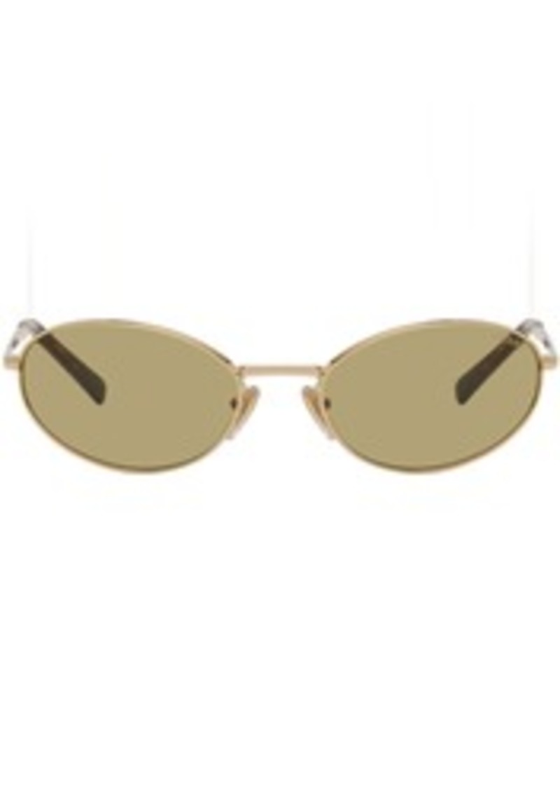 Prada Eyewear Gold Logo Sunglasses