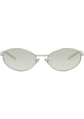 Prada Eyewear Silver Logo Sunglasses