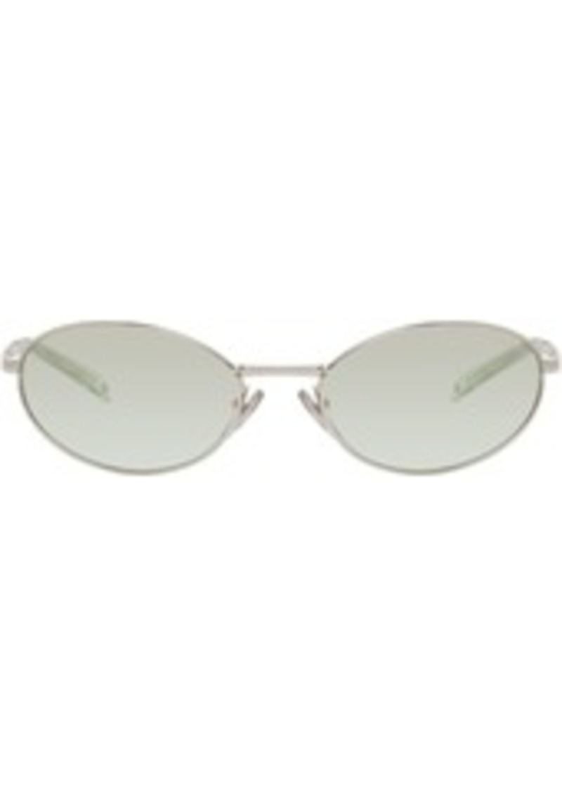 Prada Eyewear Silver Logo Sunglasses