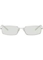 Prada Eyewear Silver Logo Sunglasses