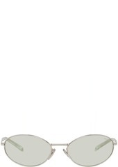 Prada Eyewear Silver Logo Sunglasses