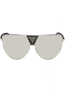 Prada Eyewear Silver Mirrored Sunglasses