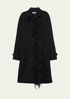 Prada Feather-Trim Cashmere Coat
