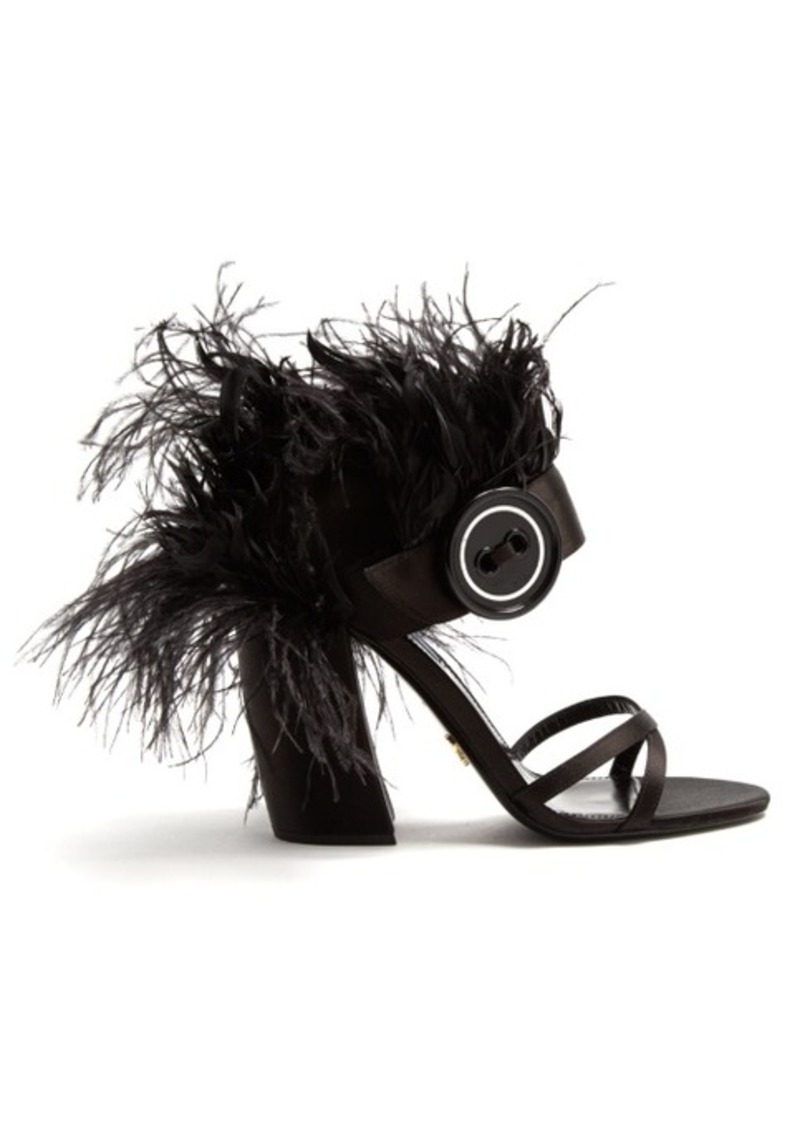 prada shoes with feathers