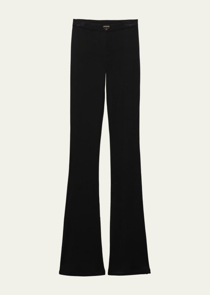 Prada Flared Ribbed Jersey Pants