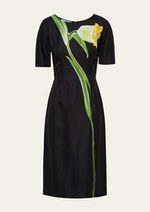 Prada Flower Twill Dress