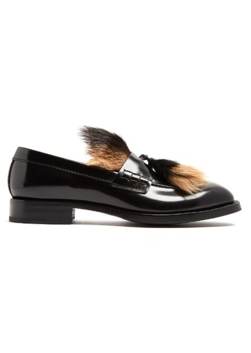 prada fur loafers