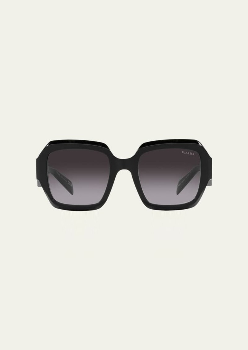 Prada Geometric Square Acetate & Plastic Sunglasses