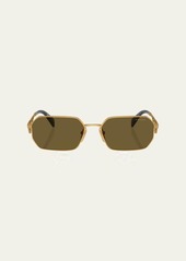 Prada Geometric Steel & Plastic Rectangle Sunglasses