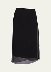 Prada Georgette Midi Skirt