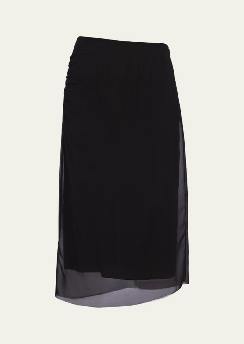 Prada Georgette Midi Skirt