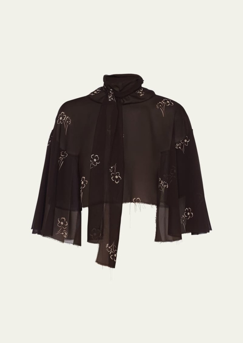 Prada Georgette Primula Cape