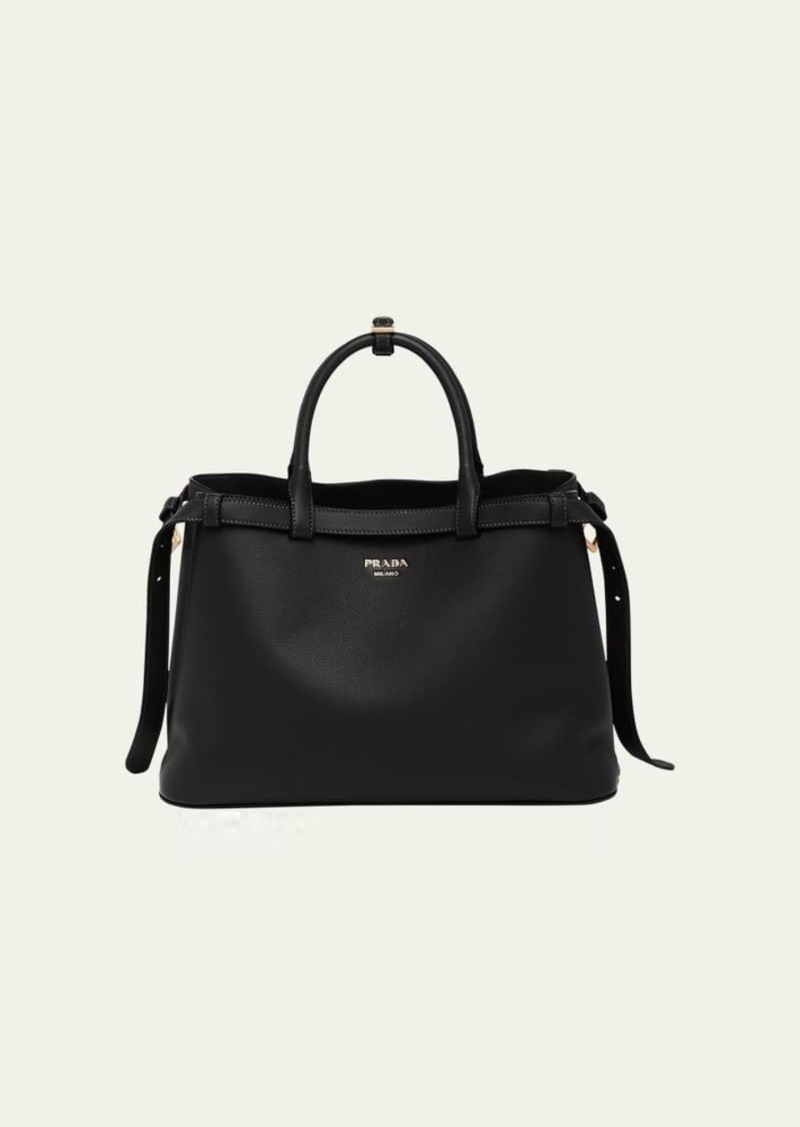 Prada Medium Grain Leather Top-Handle Bag