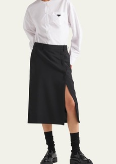 Prada Kid Mohair Wrap Midi Skirt