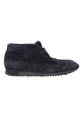 Prada Lace-Up Boots in Navy Blue Suede