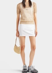 Prada Lame Knit Short-Sleeve Top