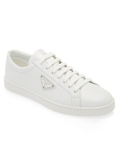 Prada Lane Triangle Logo Low Top Leather Sneaker