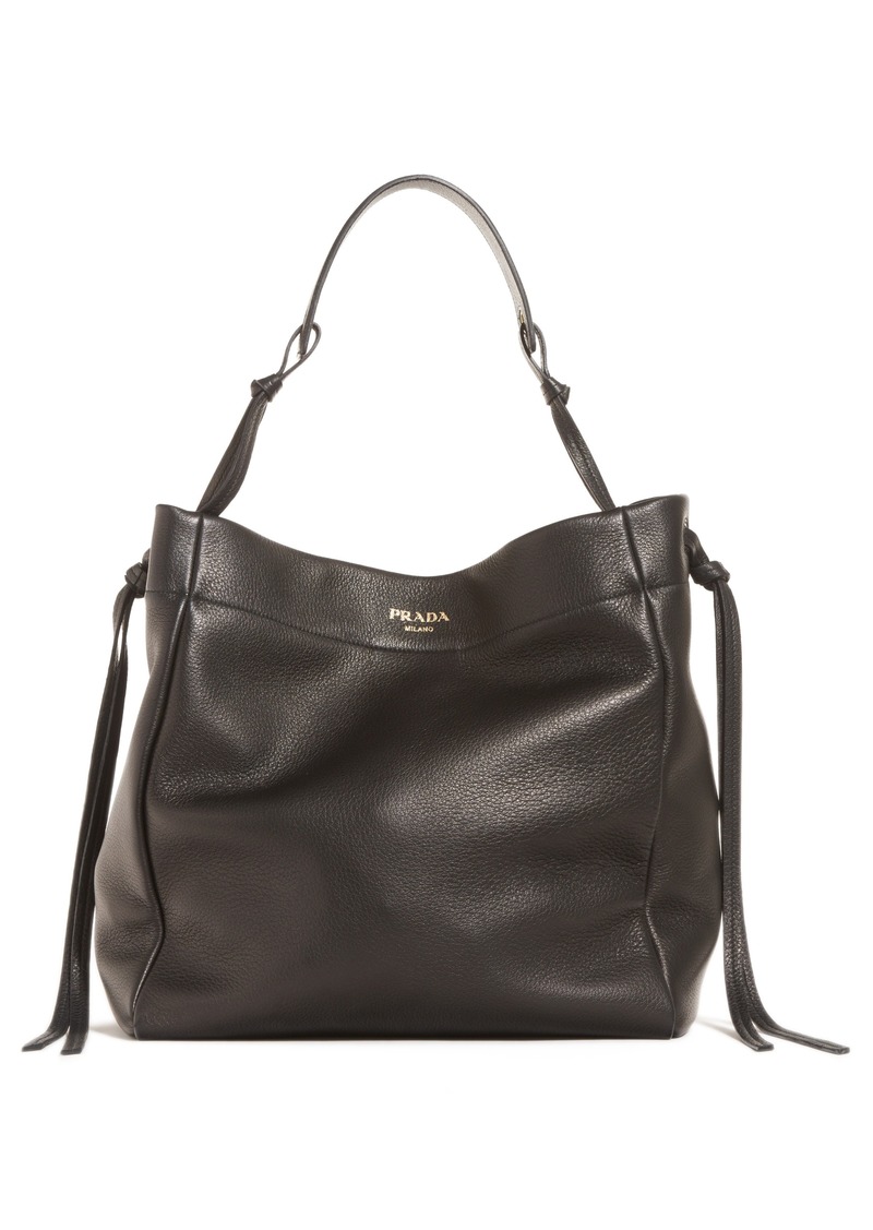 prada large leather shoulder bag