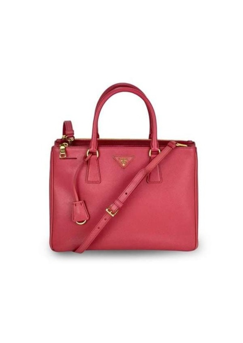 Prada Large Galleria Saffiano Leather Dark Pink Shoulder Bag