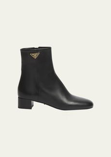 Prada Leather Zip Ankle Boots