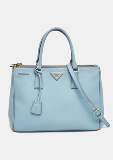 Prada Light Blue Saffiano Lux Leather Large Double Zip Tote..