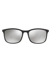 Prada Linea Rossa 57mm Mirrored Square Sunglasses in Black Grey Mirror at Nordstrom