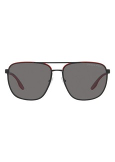Prada Linea Rossa 62mm Polarized Oversize Pilot Sunglasses