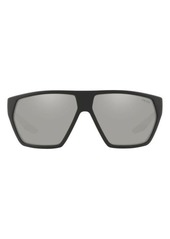 Prada Linea Rossa 67mm Mirrored Oversize Sunglasses in Black at Nordstrom