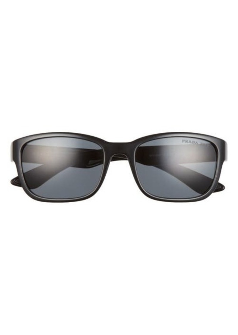 Prada Linea Rossa Impavid 57mm Polarized Wraparound Sunglasses