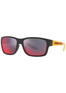 Prada Linea Rossa Men's Sunglasses, Ps 01WS 59 - Black Rubber