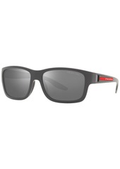 Prada Linea Rossa Men's Polarized Sunglasses, Ps 01WS 59 - Gray Rubber