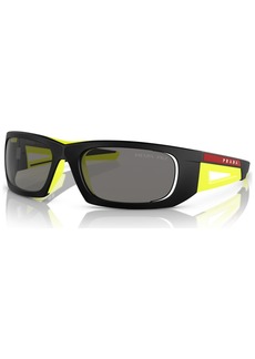 Prada Linea Rossa Men's Polarized Sunglasses, Ps 02YS59-p - Matte Black, Yellow