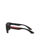 Prada Linea Rossa Men's Sunglasses, Ps 01US - BLACK RUBBER / GREY