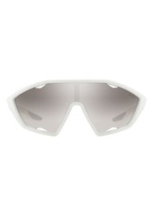 Prada Linea Rossa Mirrored Shield Sunglasses in White at Nordstrom