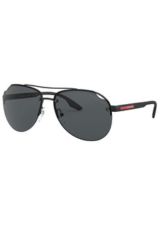 Prada Linea Rossa Men's Sunglasses, Ps 52VS 61 - MATTE BLACK/POLAR GREY