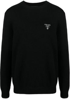 PRADA logo-embroidered cashmere jumper