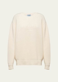 Prada Logo-Embroidered Wool Cashmere Sweater