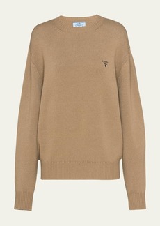 Prada Logo-Intarsia Cashmere Sweater