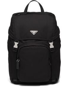 PRADA logo-plaque multi-pocket backpack