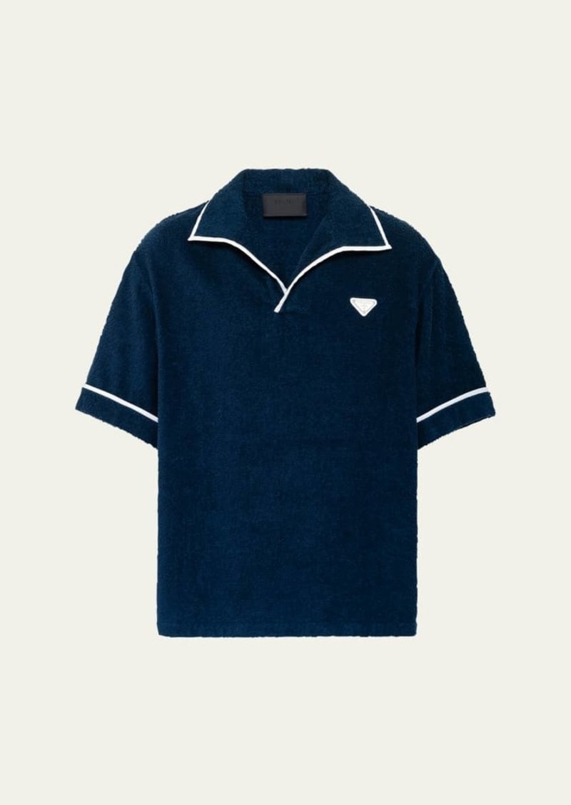 Prada Men's Cotton Terry Polo Shirt