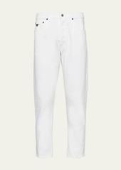 Prada Men's Cropped Jeans with Triangle Logo
